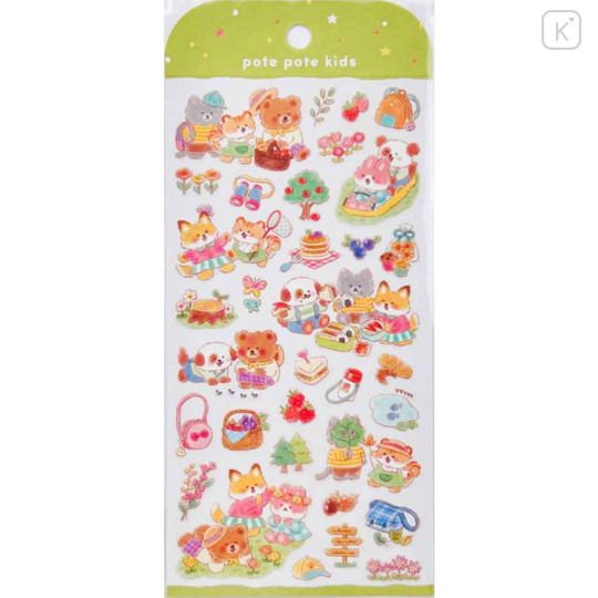 Japan Mind Wave Clear Sticker - Pote Pote Kids Animal Friends Picnic - 1