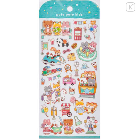 Japan Mind Wave Clear Sticker - Pote Pote Kids Animal Friends Amusement Park - 1