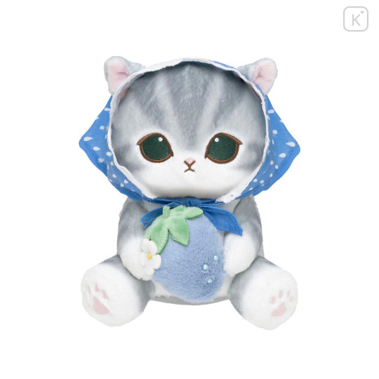 Japan Mofusand Plush Toy - Mofusand Merci Strawberry Fruit Cat Blue - 5