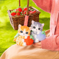 Japan Mofusand Plush Mascot with Carabiner Bag Charm - Mofusand Merci Strawberry Fruit Cat Red - 2