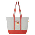 Japan Mofusand Large Gusseted Tote Bag - Mofusand Merci Strawberry Fruit Cat Red Grey - 1
