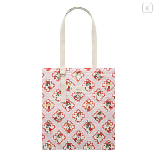 Japan Mofusand Flat Tote Bag - Mofusand Merci Strawberry Fruit Cat Pink - 1
