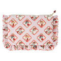 Japan Mofusand Frill Cosmetic Pouch - Mofusand Merci Strawberry Fruit Cat Pink - 5