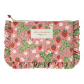 Japan Mofusand Frill Cosmetic Pouch - Mofusand Merci Strawberry Fruit Cat Red - 4