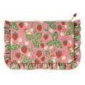 Japan Mofusand Frill Cosmetic Pouch - Mofusand Merci Strawberry Fruit Cat Red - 5