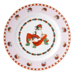 Japan Mofusand Small Plate - Mofusand Merci Strawberry Fruit Cat