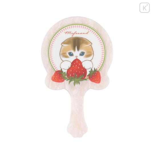 Japan Mofusand Hand Mirror - Mofusand Merci Strawberry Fruit Cat Pink - 1