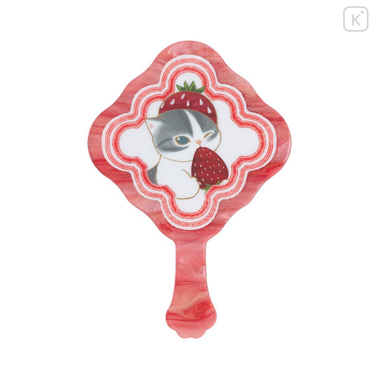 Japan Mofusand Hand Mirror - Mofusand Merci Strawberry Fruit Cat Red - 5