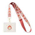 Japan Mofusand Pass Case Card Holder with Neck Strap - Mofusand Merci Strawberry Fruit Cat - 4