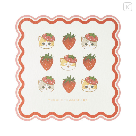 Japan Mofusand Postcard - Mofusand Merci Strawberry Fruit Cat Hat - 1