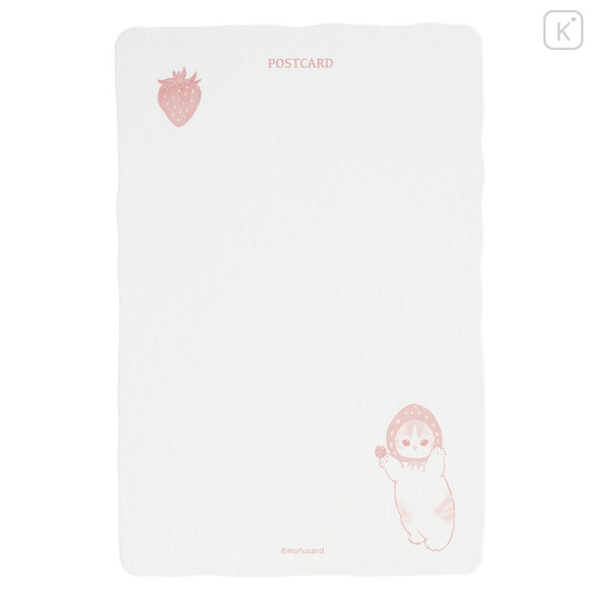 Japan Mofusand Postcard - Mofusand Merci Strawberry Fruit Cat Pink - 4