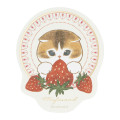 Japan Mofusand Gold Foil Vinyl Sticker - Mofusand Merci Strawberry Fruit Cat Bite - 1