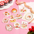 Japan Mofusand Gold Foil Smartphone Sticker - Mofusand Merci Strawberry Fruit Cat Bite - 2