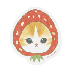 Japan Mofusand Gold Foil Smartphone Sticker - Mofusand Merci Strawberry Fruit Cat Face