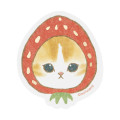Japan Mofusand Gold Foil Vinyl Sticker - Mofusand Merci Strawberry Fruit Cat Face - 1