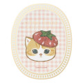 Japan Mofusand Gold Foil Vinyl Sticker - Mofusand Merci Strawberry Fruit Cat Face Gingham - 1
