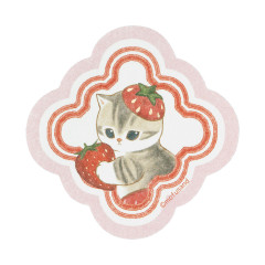 Japan Mofusand Gold Foil Smartphone Sticker - Mofusand Merci Strawberry Fruit Cat Rhombus