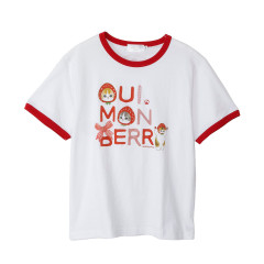 Japan Mofusand T-shirt (M) - Mofusand Merci Strawberry Fruit Cat Oui Mon Berry White