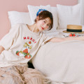 Japan Mofusand T-shirt (M) - Mofusand Merci Strawberry Fruit Cat Cream Beige - 3