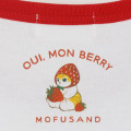 Japan Mofusand T-shirt (L) - Mofusand Merci Strawberry Fruit Cat Oui Mon Berry White - 7