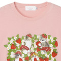 Japan Mofusand T-shirt (L) - Mofusand Merci Strawberry Fruit Cat Pink - 7