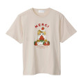 Japan Mofusand T-shirt (XL) - Mofusand Merci Strawberry Fruit Cat Cream Beige - 1