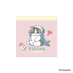 Japan Mofusand Square Memo Pad - Chibi Shark Cat Nyan Pink