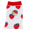 Japan Mofusand Embroidered Low Crew Socks - Mofusand Merci Strawberry Fruit Cat Red White - 5