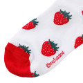 Japan Mofusand Embroidered Low Crew Socks - Mofusand Merci Strawberry Fruit Cat Red White - 6