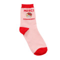 Japan Mofusand Embroidered Low Crew Socks - Mofusand Merci Strawberry Fruit Cat Red Pink - 1