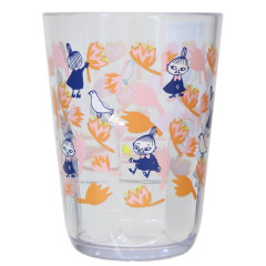 Japan Moomin Clear Plastic Tumbler - Little My : Orange Flower Bird