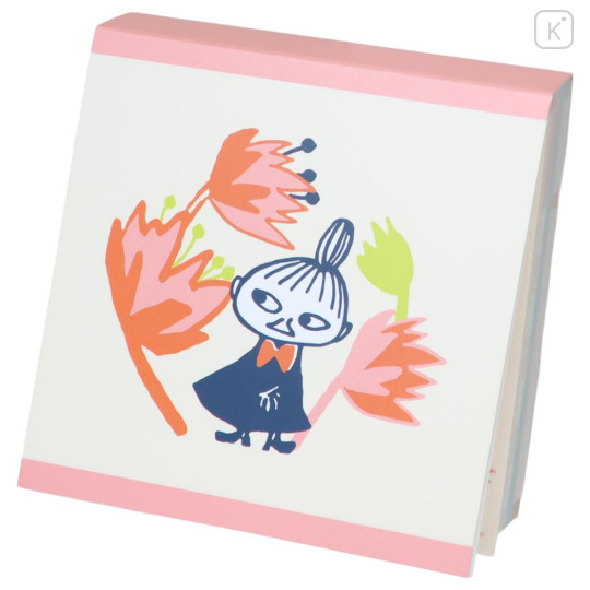 Japan Moomin Square Memo Pad - Little My : Orange Flower Bird B - 1