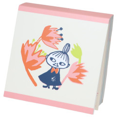 Japan Moomin Square Memo Pad - Little My : Orange Flower Bird B