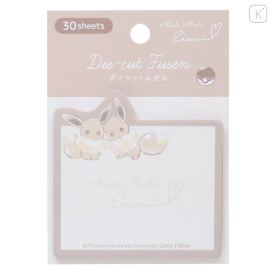 Japan Pokemon Die-cut Sticky Notes - Eevee : Mofu Love A - 1