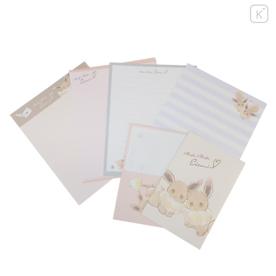 Japan Pokemon Volume Up Letter Envelope Set - Eevee : Mofu Love - 1