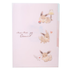 Japan Pokemon 5 Pockets A4 Index File Holder - Eevee : Mofu Love Pink