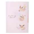 Japan Pokemon 5 Pockets A4 Index File Holder - Eevee : Mofu Love Pink - 1