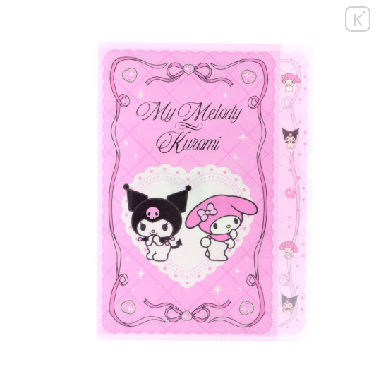 Japan Sanrio 5 Pockets A4 Index File Holder - Kuromi & My Melody : Heart Pink - 1