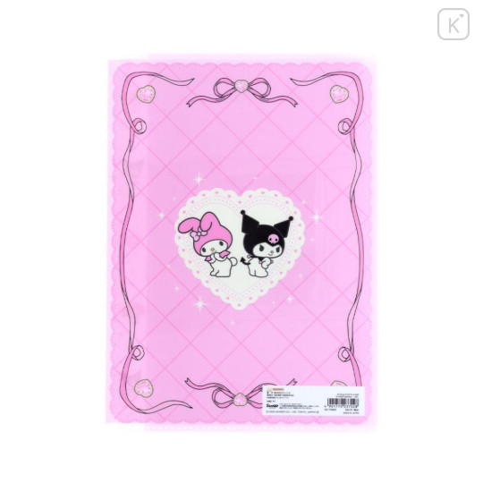 Japan Sanrio 5 Pockets A4 Index File Holder - Kuromi & My Melody : Heart Pink - 2