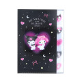 Japan Sanrio 5 Pockets A4 Index File Holder - Kuromi & My Melody : Heart Black Pink - 1
