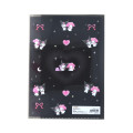 Japan Sanrio 5 Pockets A4 Index File Holder - Kuromi & My Melody : Heart Black Pink - 2