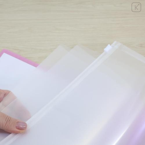 Japan Kamio 6+1 Pockets A4 Clear File Holder - Happy March Cat & Rabbit : Heisei Retro Pink - 4