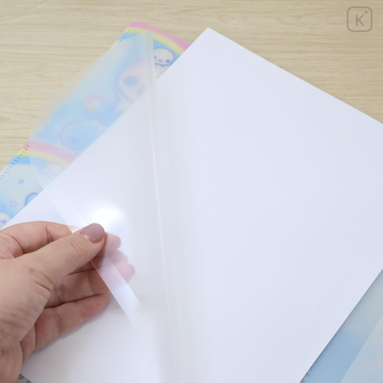 Japan Kamio 6+1 Pockets A4 Clear File Holder - Pukupuku Awawa-chan : Heisei Retro - 3