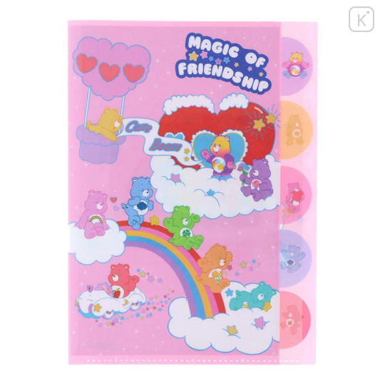 Japan Care Bears 5 Pockets A4 Index File Holder - Magic Of Friendship Pink - 1