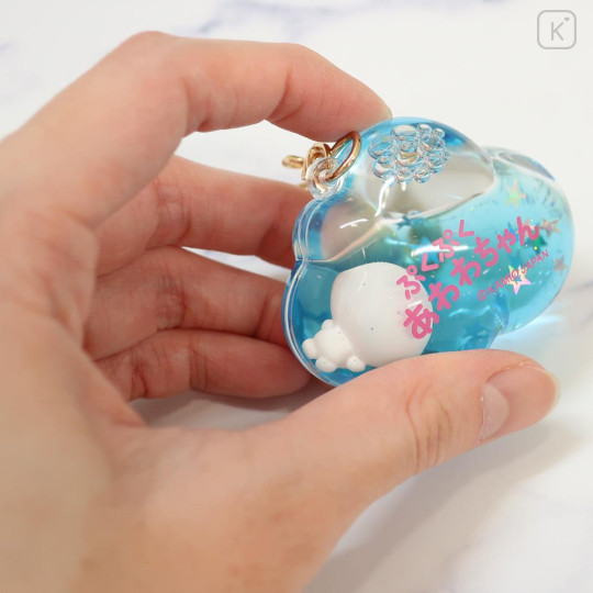 Japan Kamio Floating Keychain - Pukupuku Awawa-chan Smile : Cloud Blue Star Heisei Retro - 2