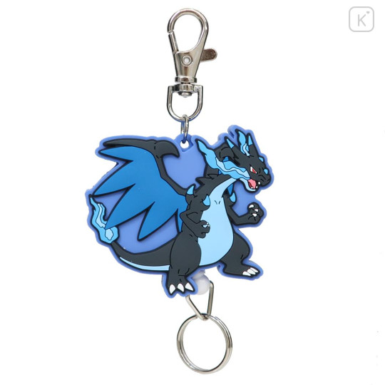 Japan Pokemon Rubber Reel Keychain - Charizard X - 1