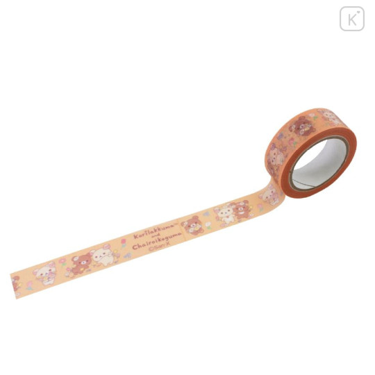 Japan San-X Store Masking Tape Set - Chairoikoguma & Korilakkuma : Flower Marches - 2