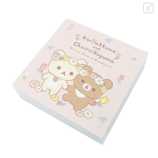 Japan San-X Store Square Memo - Chairoikoguma & Korilakkuma : Flower Marches - 1