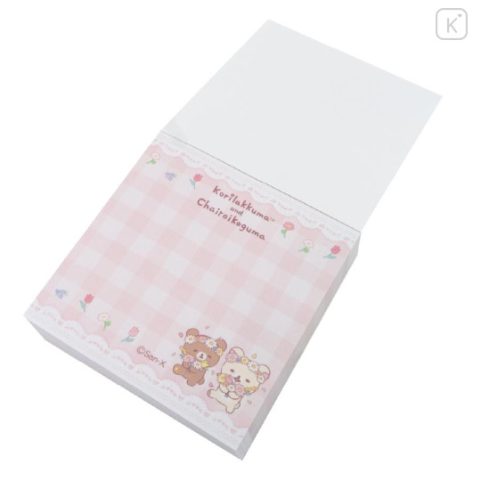 Japan San-X Store Square Memo - Chairoikoguma & Korilakkuma : Flower Marches - 2