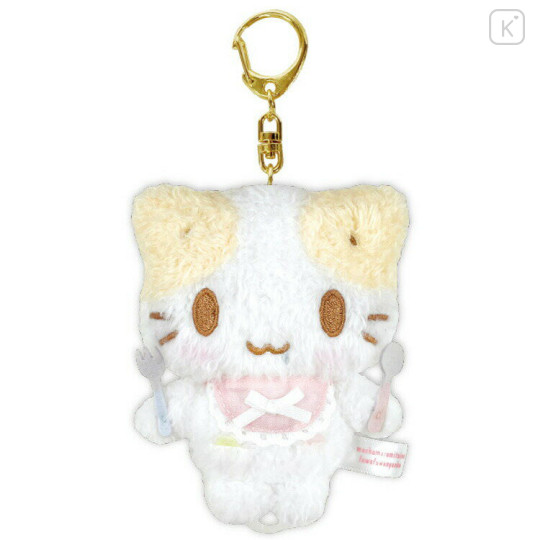 Japan Sanrio Mascot Reel Keychain - Masyumaro : Waiting For Food - 1